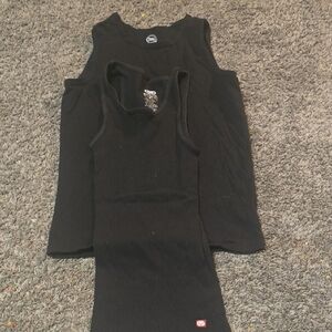 Classic Black Sleeveless Kids Top